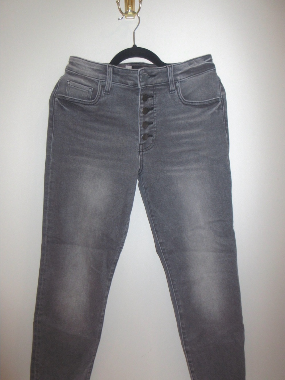 Kut from the Kloth Charcoal Button-Fly High-Rise Jeans